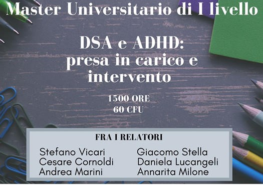 Master Universitario di I livello in DSA e ADHD: presa in carico e intervento
